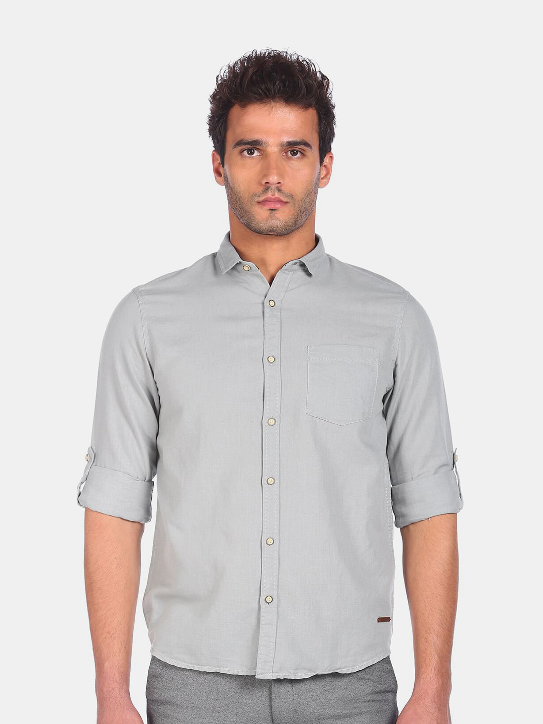 

Cherokee Men Grey Casual Shirt