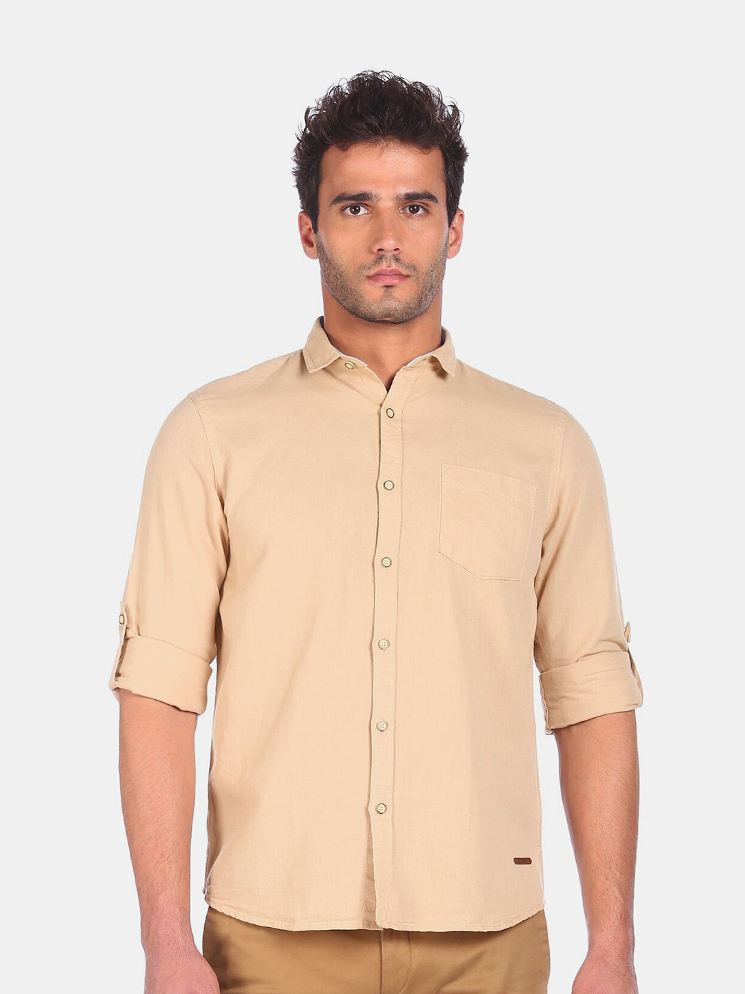

Cherokee Men Beige Casual Shirt