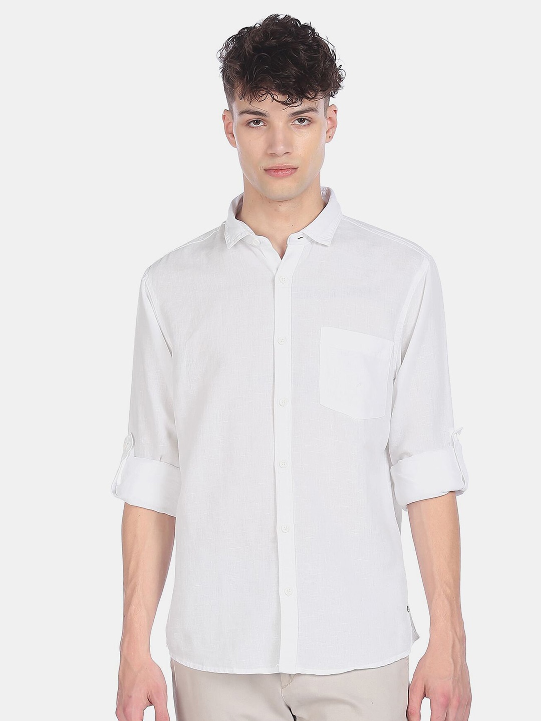 

Cherokee Men White Casual Shirt