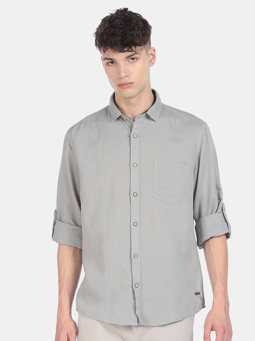 

Cherokee Men Grey Casual Shirt