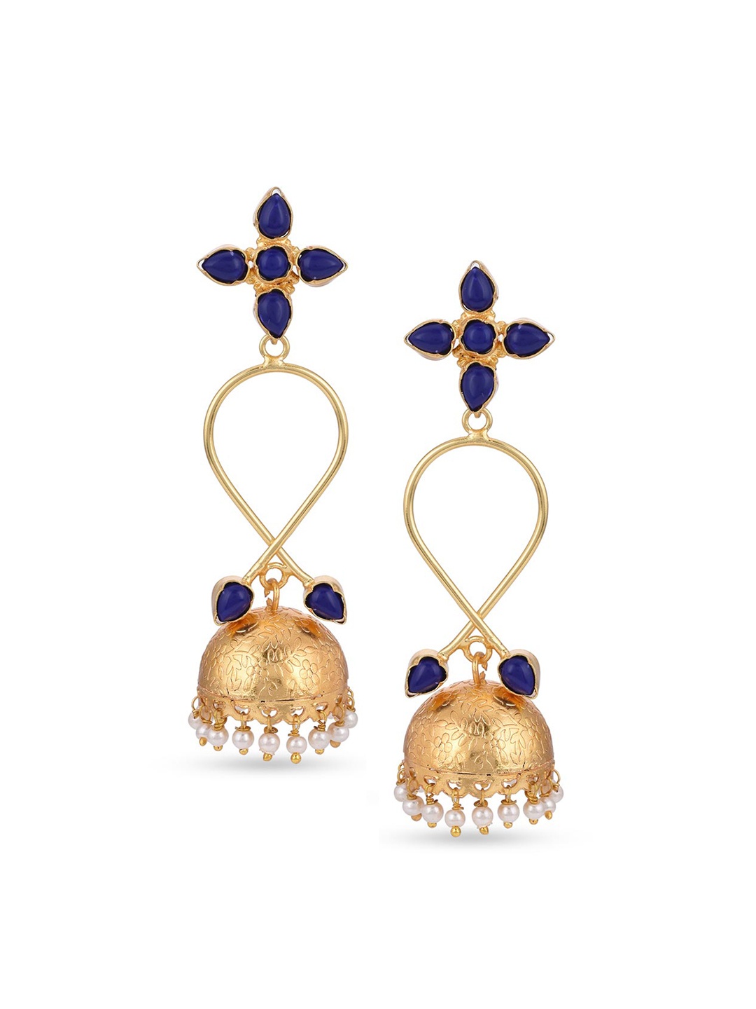 

Tistabene Blue Classic Jhumkas Earrings