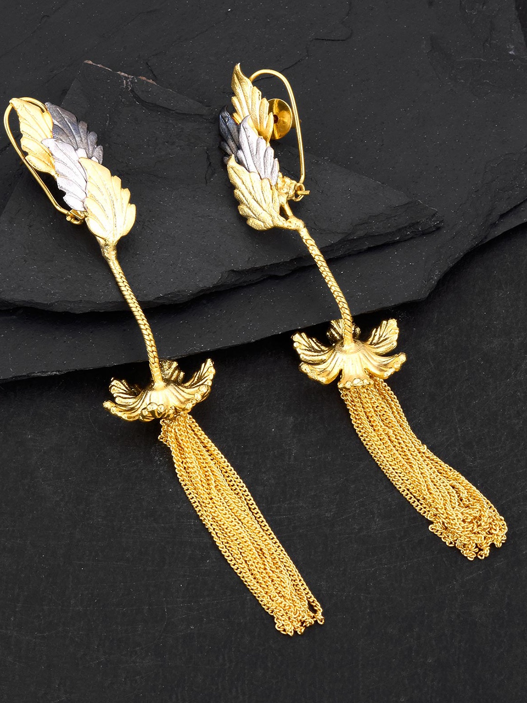 

Tistabene Gold-Toned Leaf-Shaped Drop Earrings