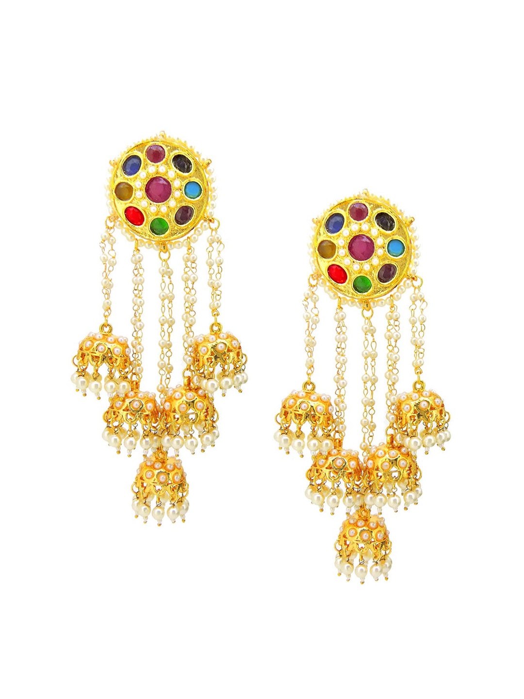 

Tistabene Red Contemporary Jhumkas Earrings