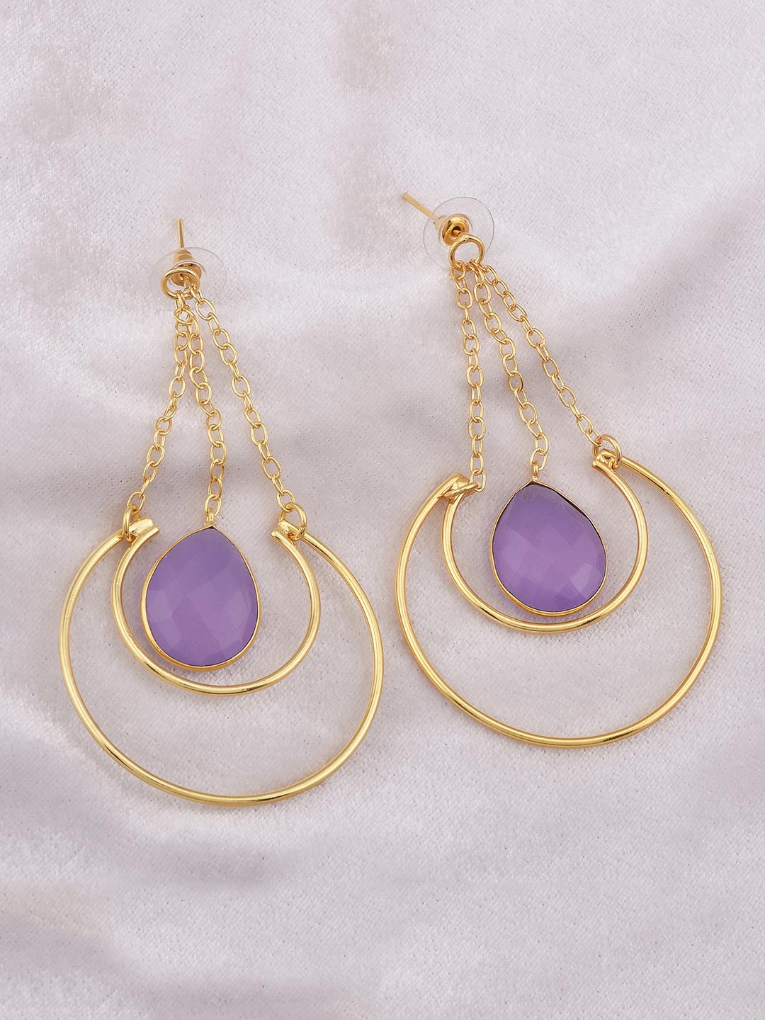 

Tistabene Woman Blue & Gold Toned Contemporary Drop Earrings