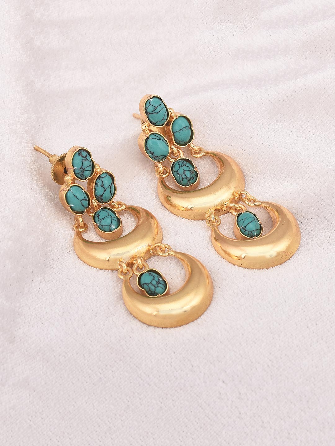 

Tistabene Gold-Plated Blue Chandbalis Earrings