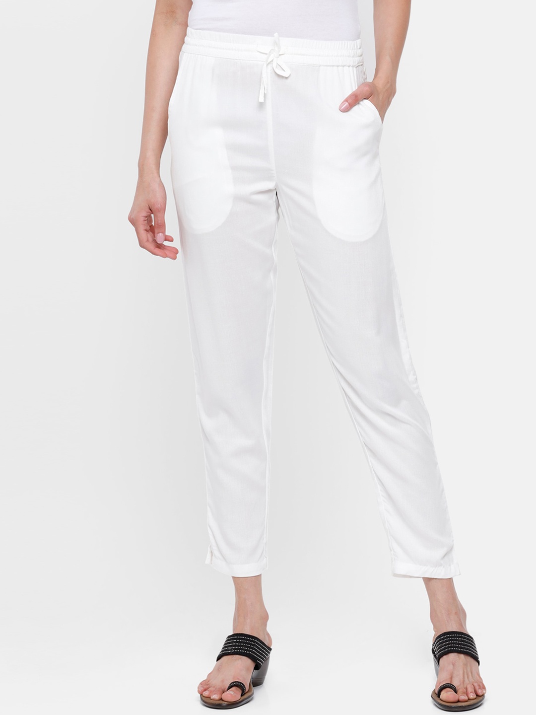 

De Moza Woman Off White Trousers