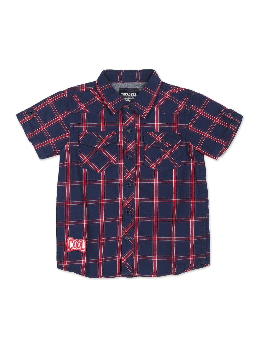 

Donuts Boys Navy Blue & Red Checked Casual Shirt