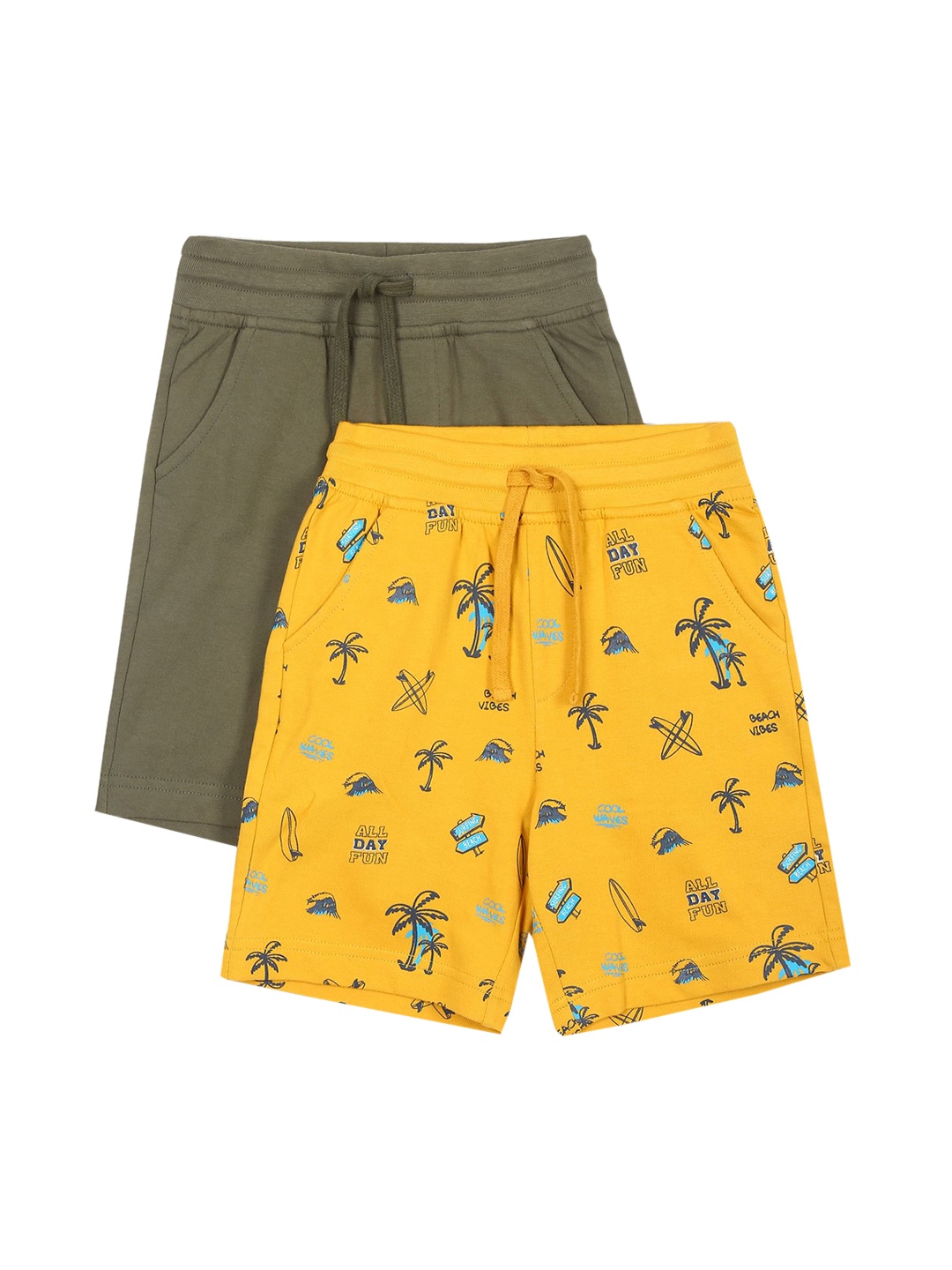 Cherokee Boys Pack Of 2 Conversational Printed Shorts, Olive