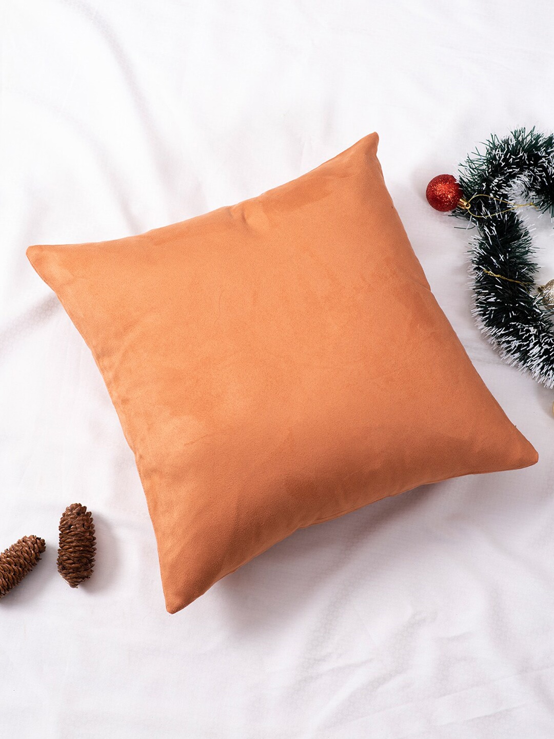 

nestroots Orange Square Cushion Cover