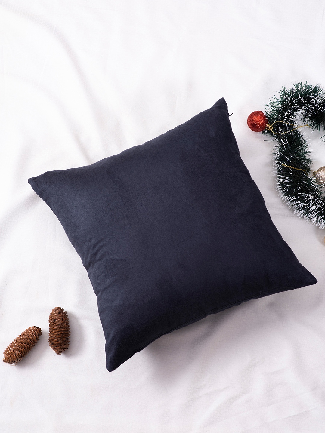 

nestroots Navy Blue Square Cushion Covers