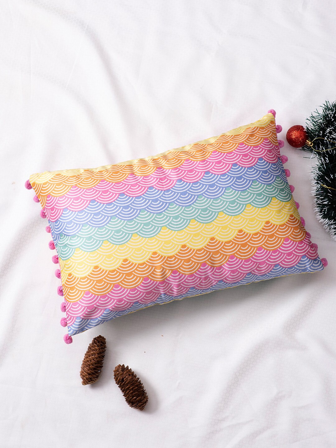 

nestroots Pink & Blue Floral Satin Rectangle Cushion Covers