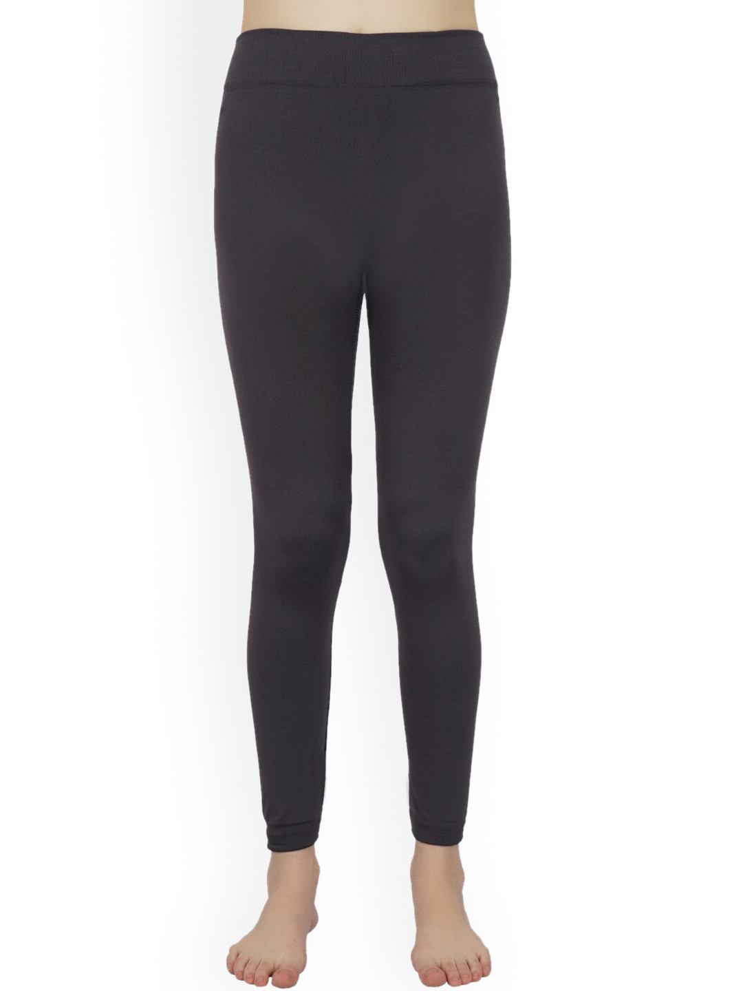 

N2S NEXT2SKIN Women Grey Fleece Regular Fit Thermals Bottoms