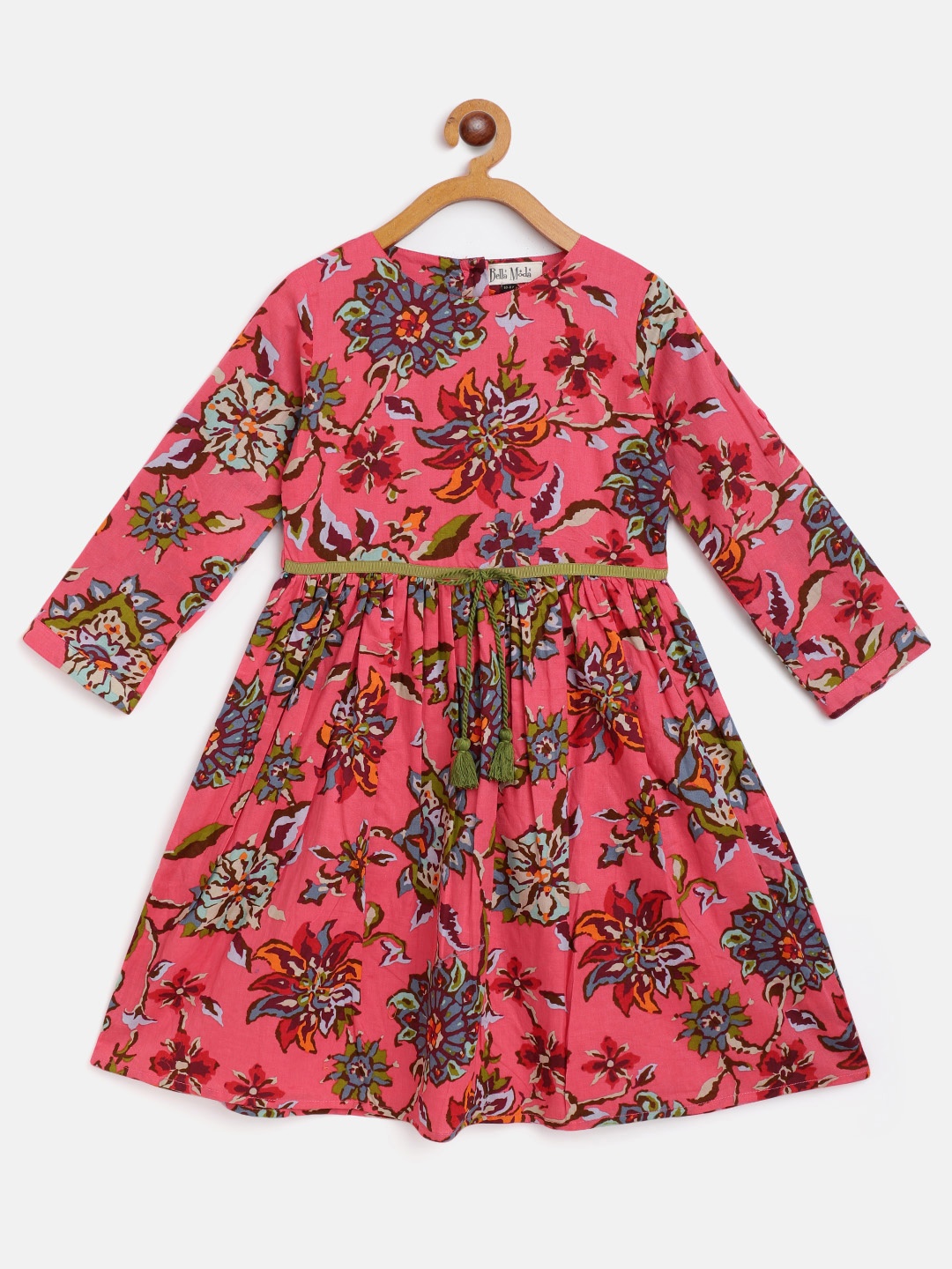 

Bella Moda Girls Pink & Maroon Ethnic Motifs Dress