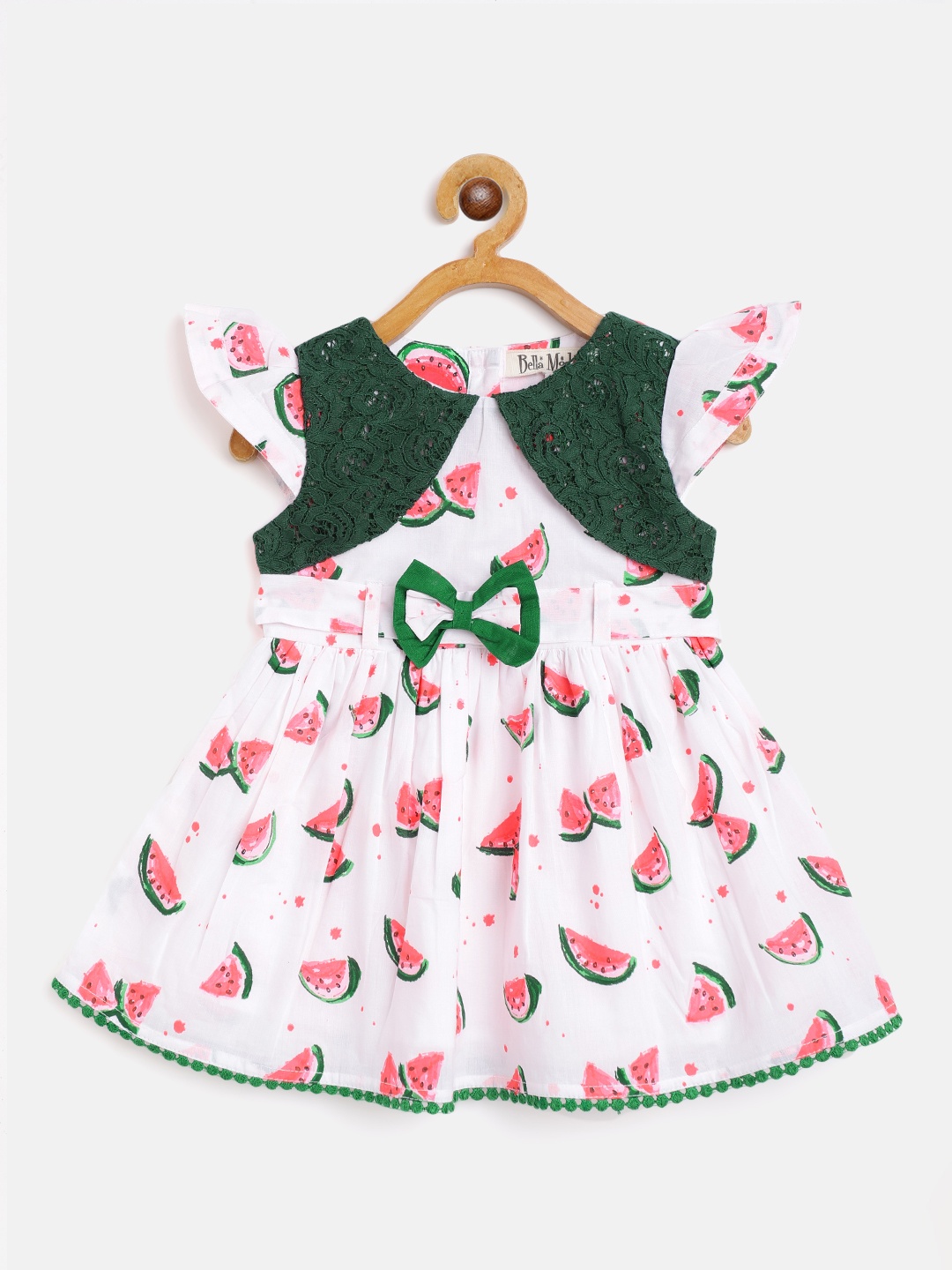 

Bella Moda Girls White & Pink Conversational Print Dress