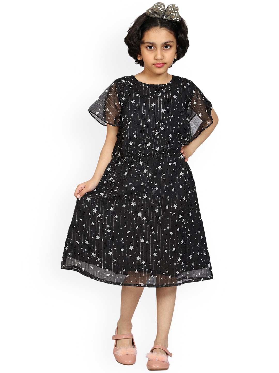 

KiddoPanti Black Georgette Dress
