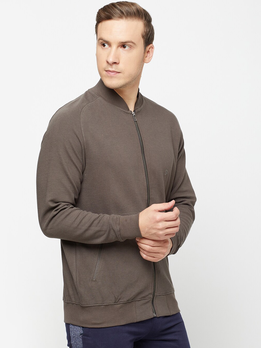 

SPORTO Men Taupe Solid Sweatshirt