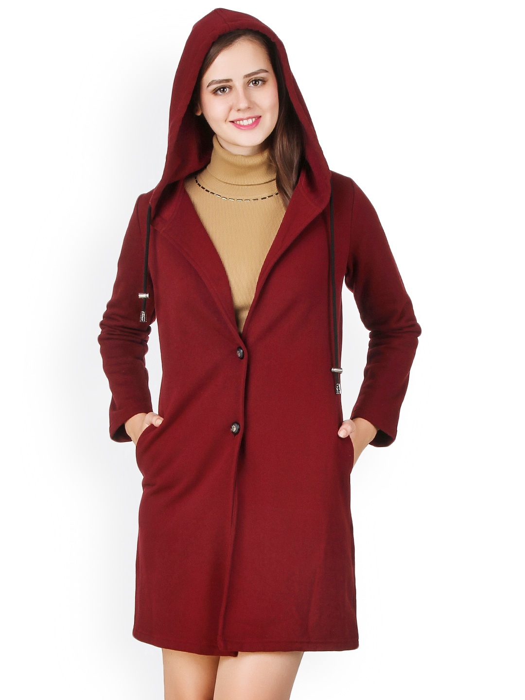 

Texco Maroon Hooded Coat