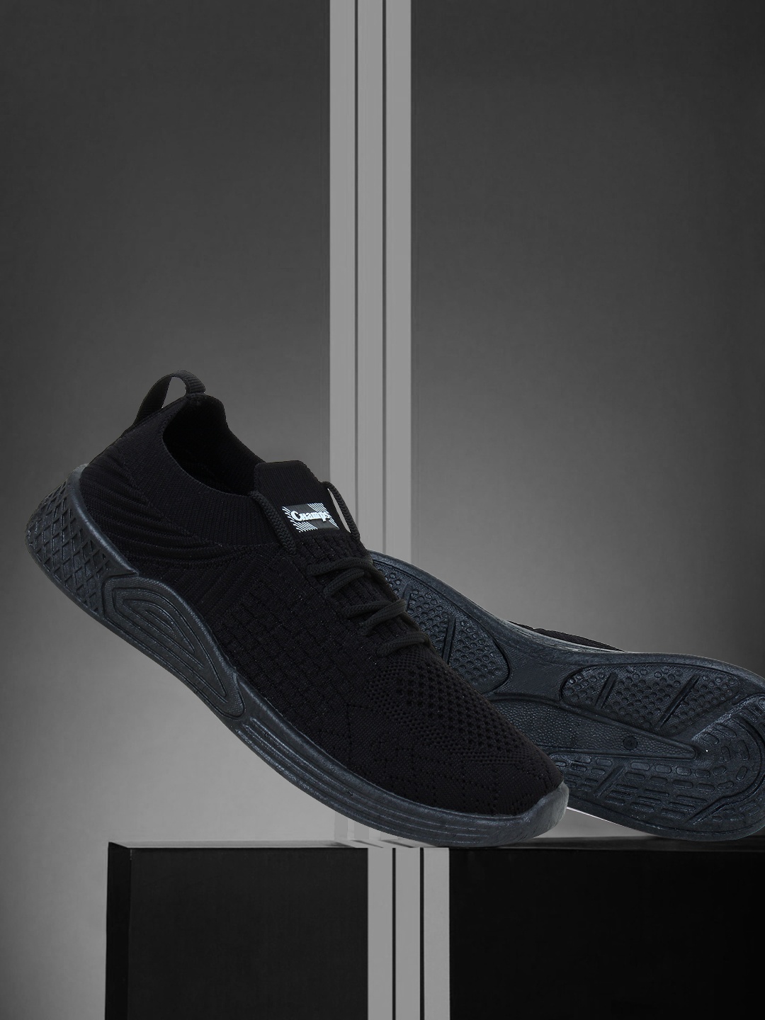 

Champs Women Black Woven Design Sneakers