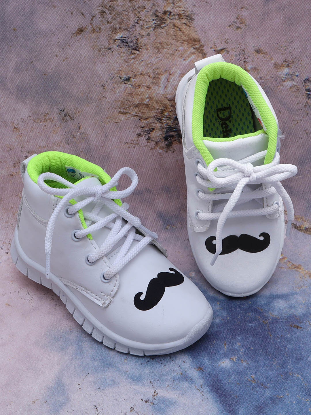 

DChica Boys White & Black Printed Sneakers