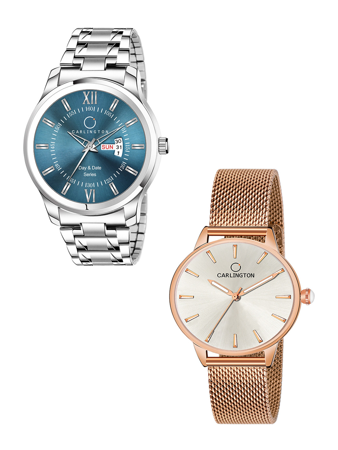 

CARLINGTON Set Of 2 Blue & Silver Analogue Watch CT2007