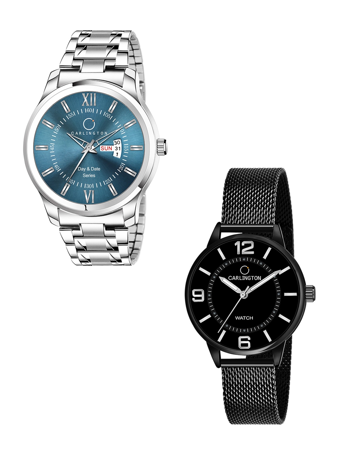 

CARLINGTON 2 Multicoloured Dial & Stainless Steel Bracelet Style Straps Analogue Watch, Multi