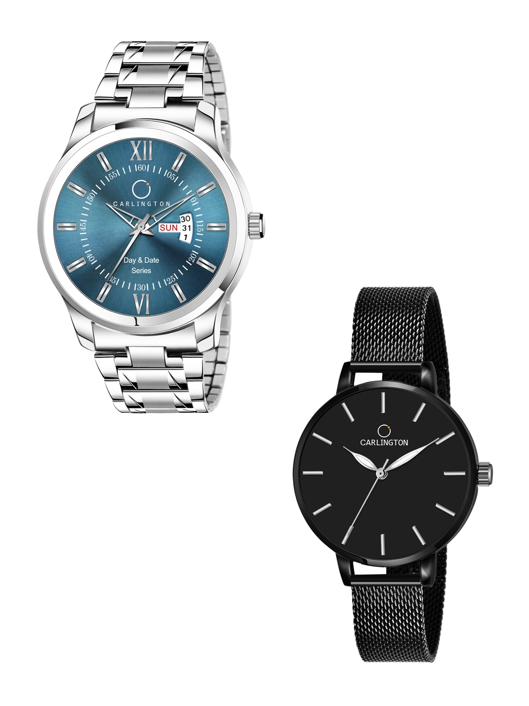 

CARLINGTON Unisex Set Of 2 His & Her Watch Gift Set CT2014, Blue