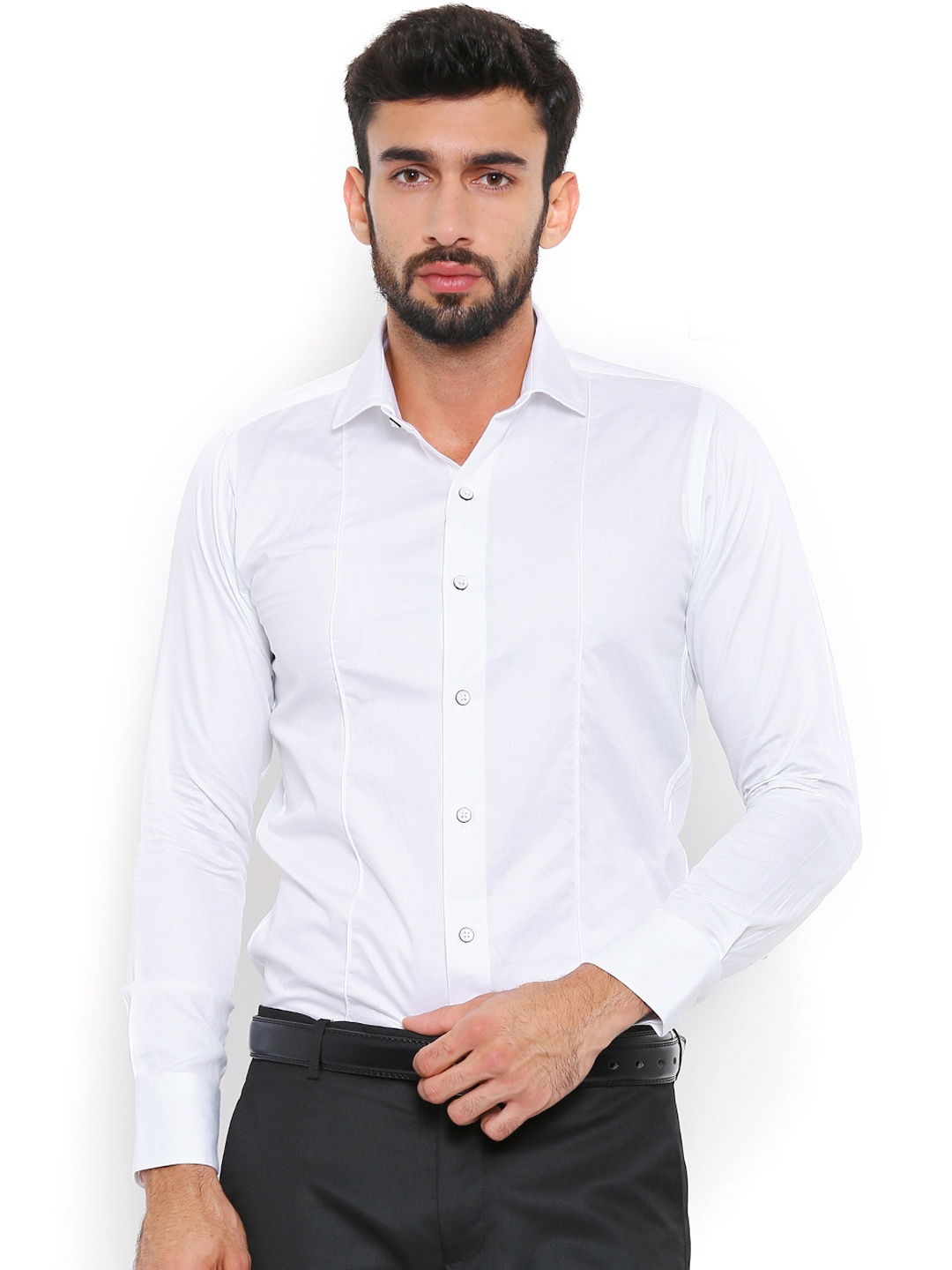 

Shaftesbury London Men White Comfort Fit Solid Formal Shirt