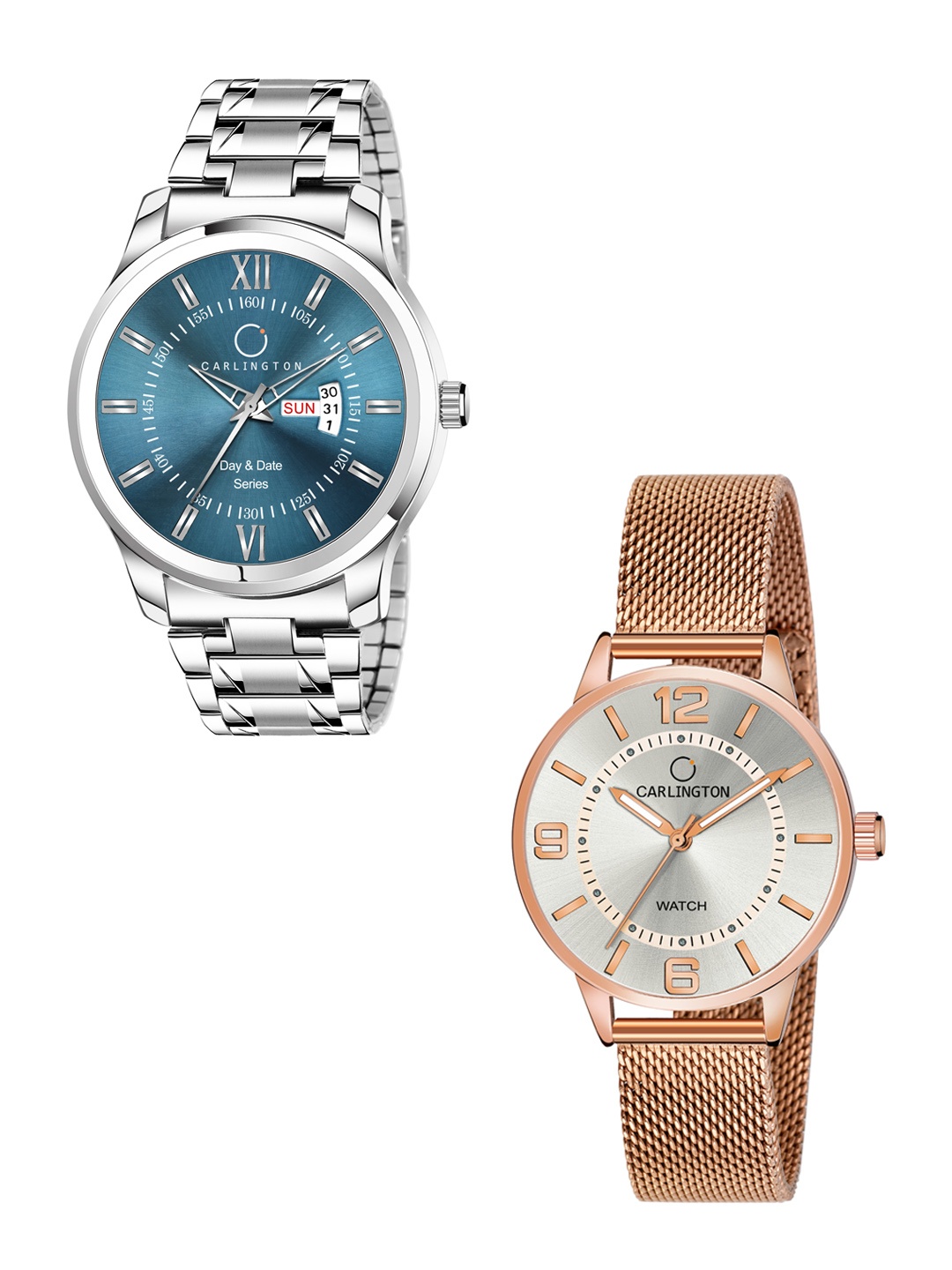 

CARLINGTON Unisex His & Her Watch Gift Set, Multi