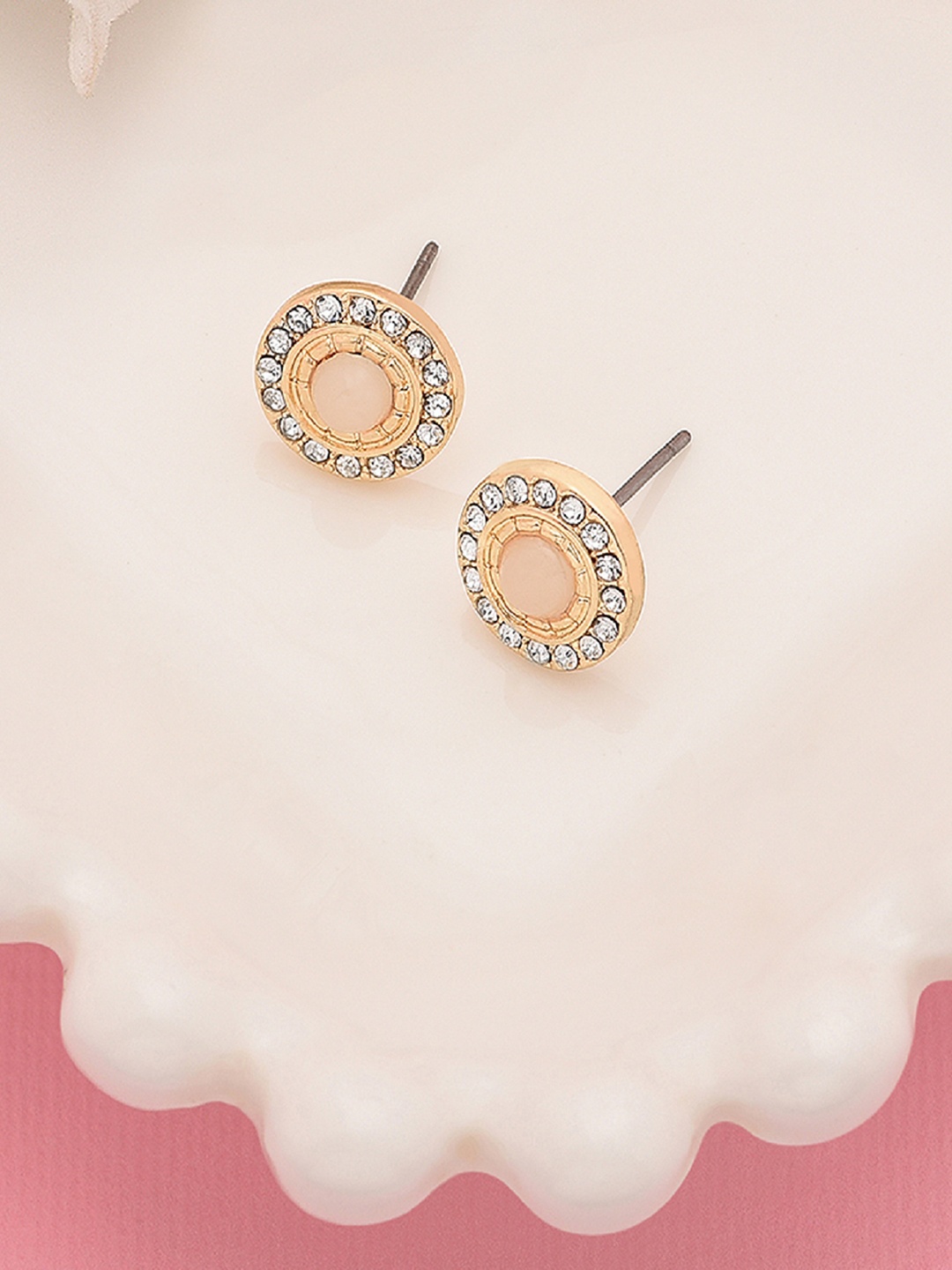 

Accessorize London Women Stone Pave Studs, Pink