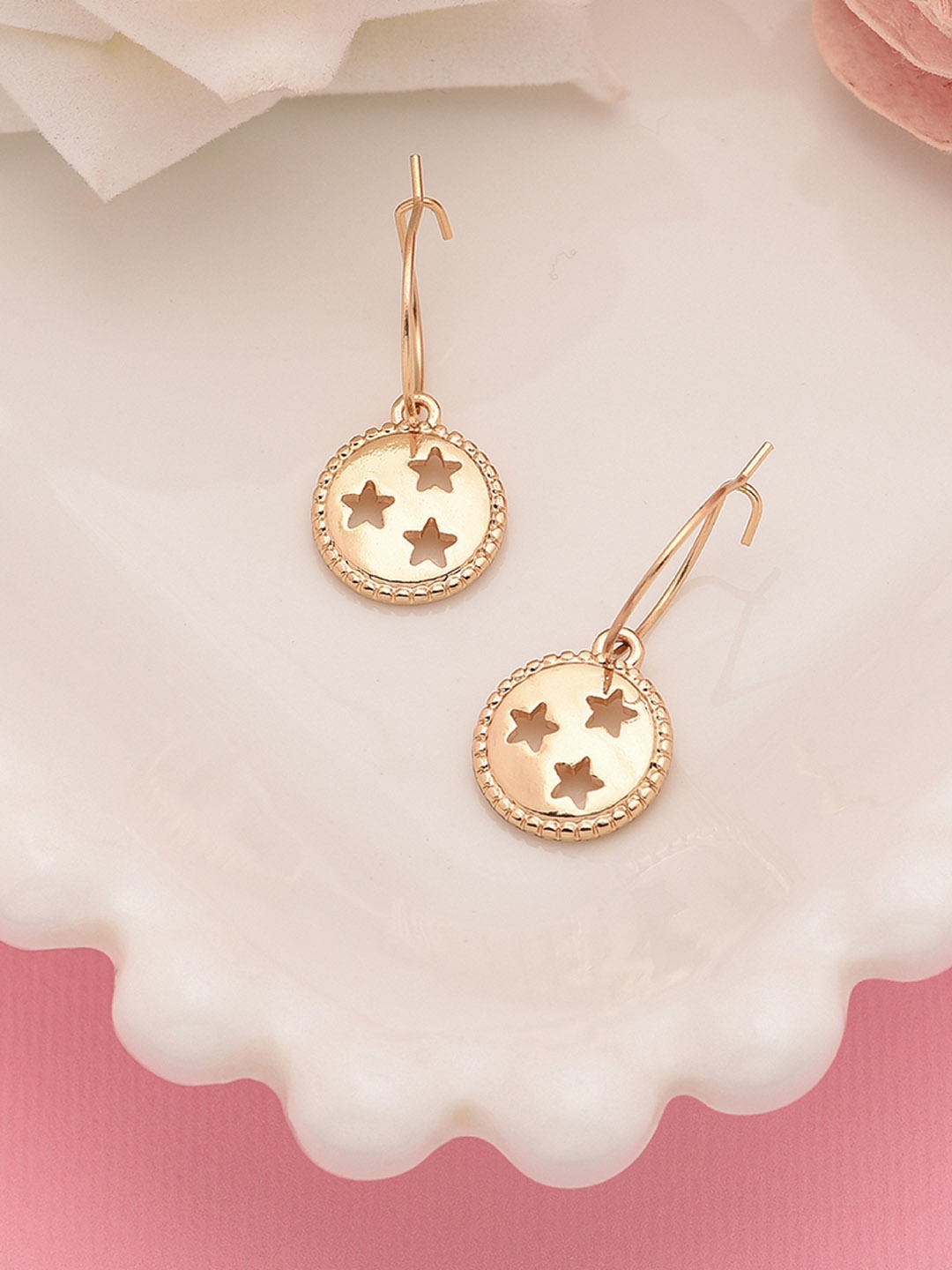 

Accessorize London Cut Out Star Coin Hoop Earrings, Gold