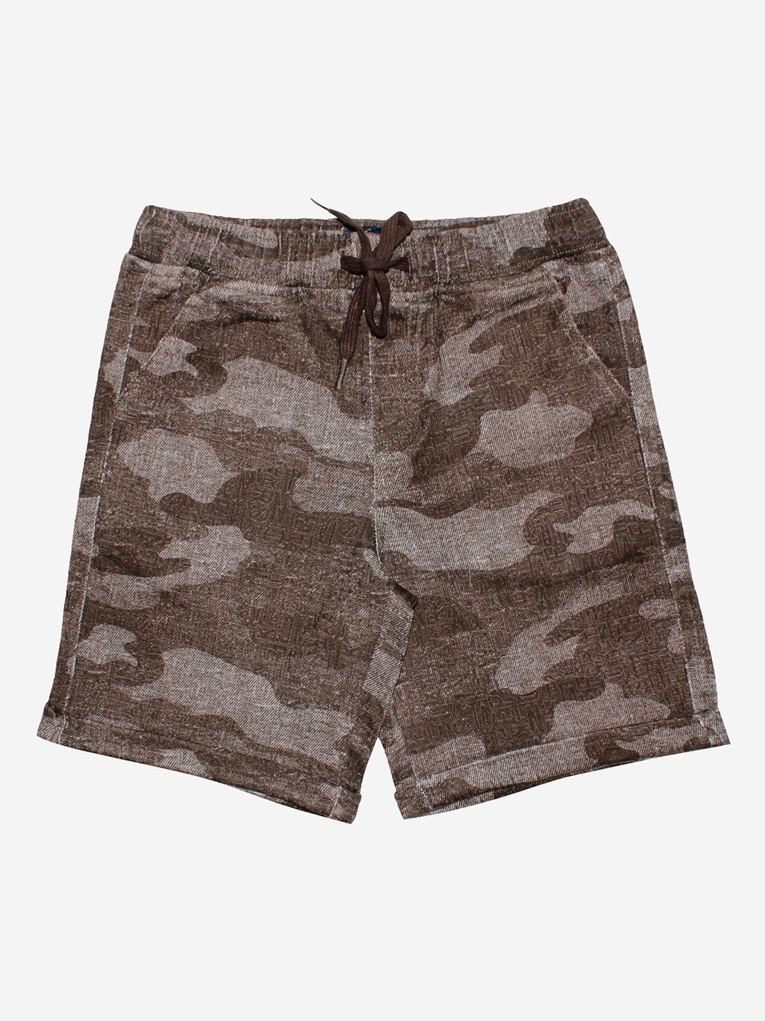 

KiddoPanti Boys Brown Camouflage Printed Pure Cotton Shorts