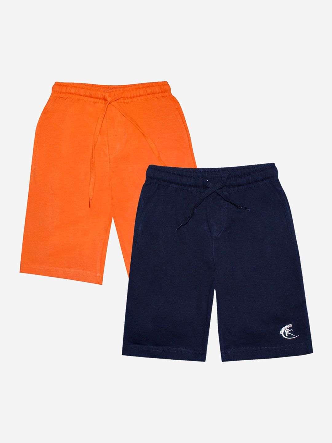 

KiddoPanti Boys Pack of 2 Pure Cotton Cargo Shorts, Orange