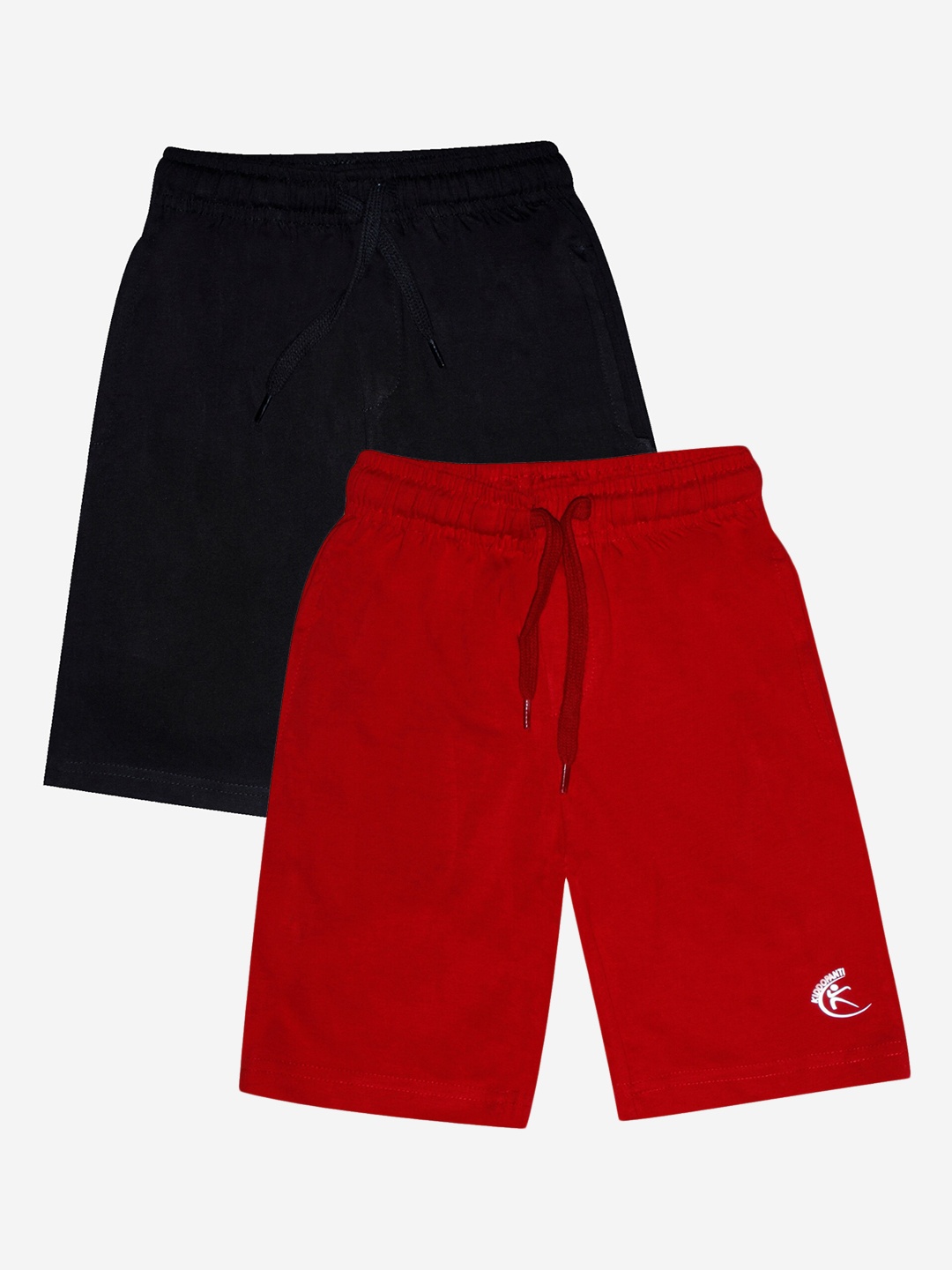 

KiddoPanti Boys Black & Red Pack of 2 Sports Shorts