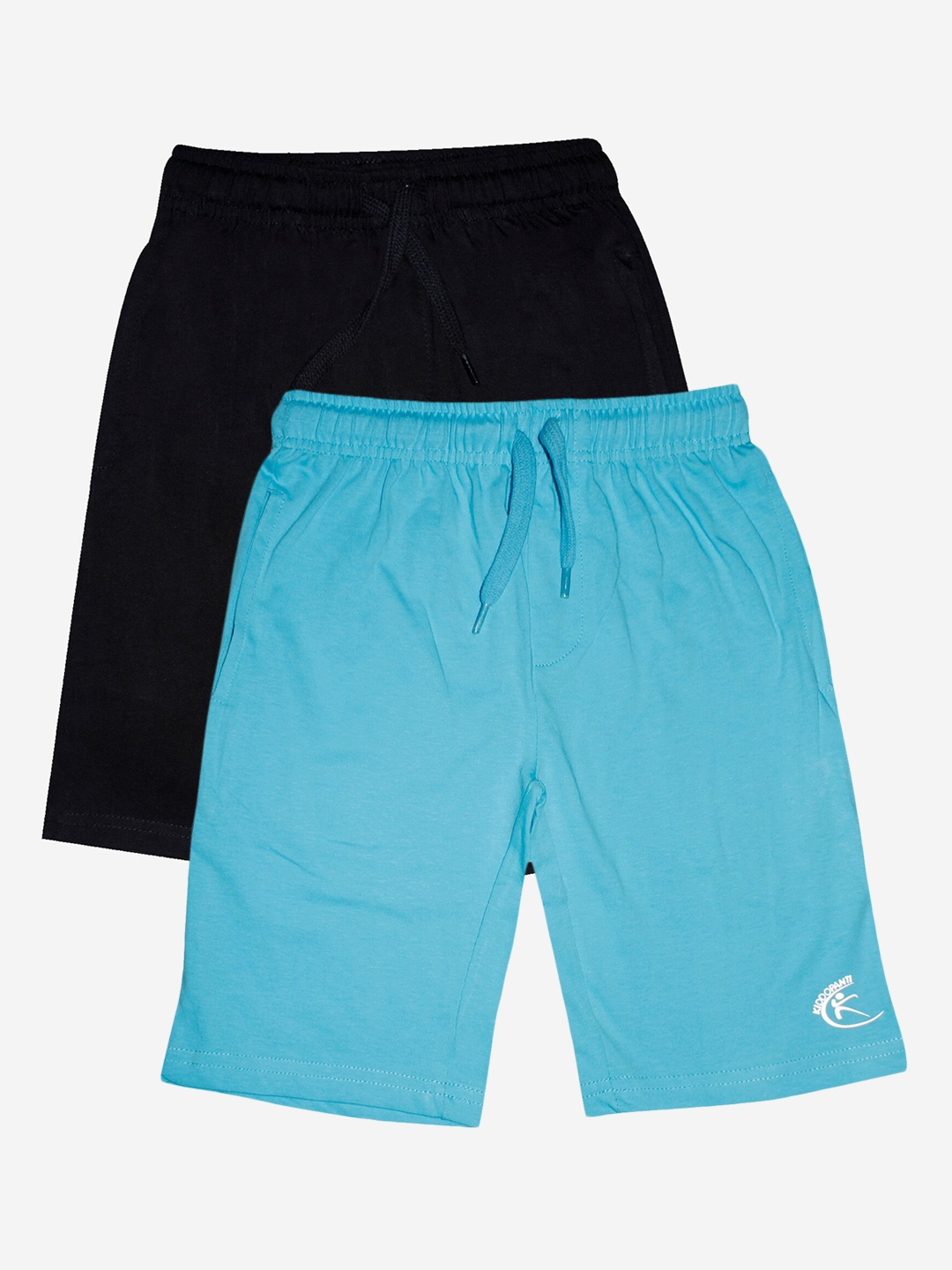 KiddoPanti Boys Pack of 2 Pure Cotton Shorts, Black