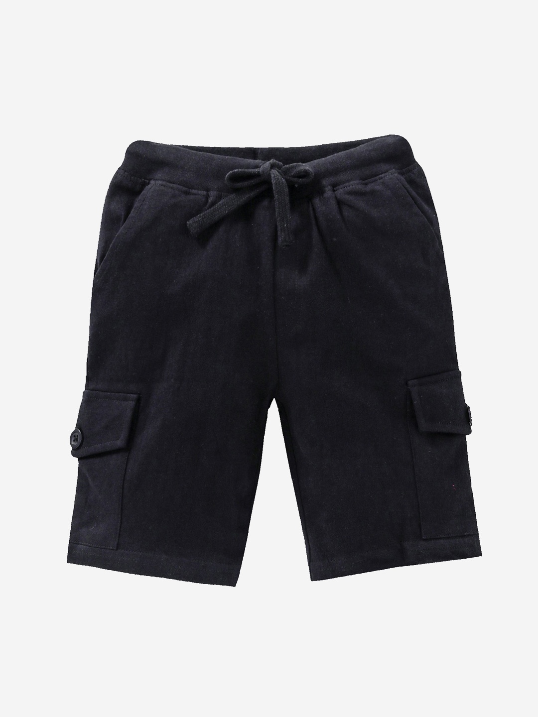 

KiddoPanti Boys Black Pure Cotton Cargo Shorts