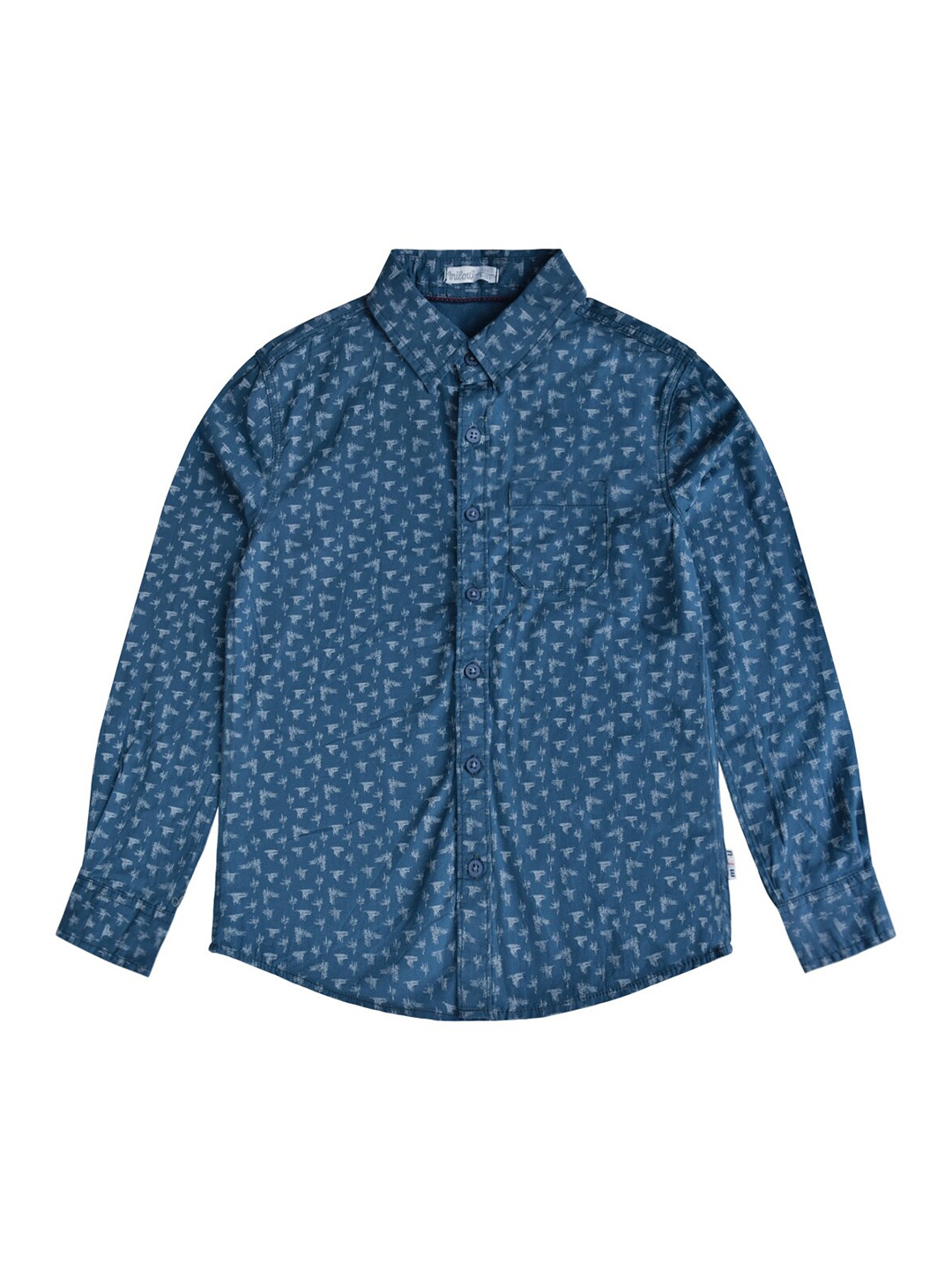 

milou Infant Boys Navy Blue Printed Pure Cotton Casual Shirt