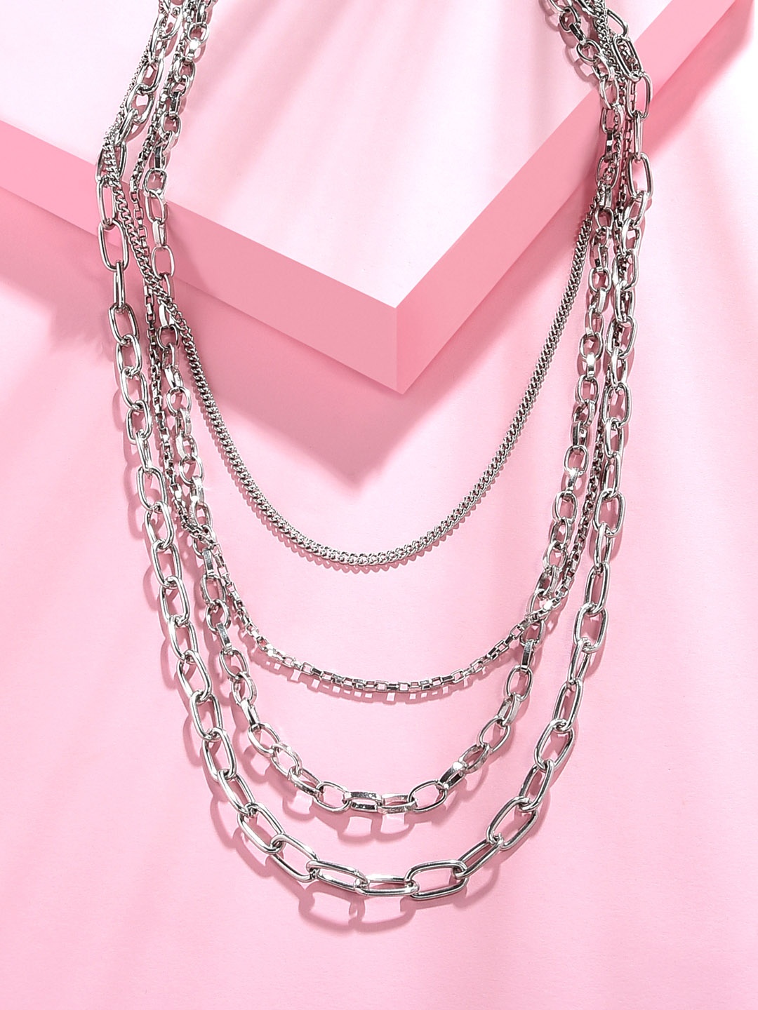 

ToniQ Silver-Plated Layered Necklace