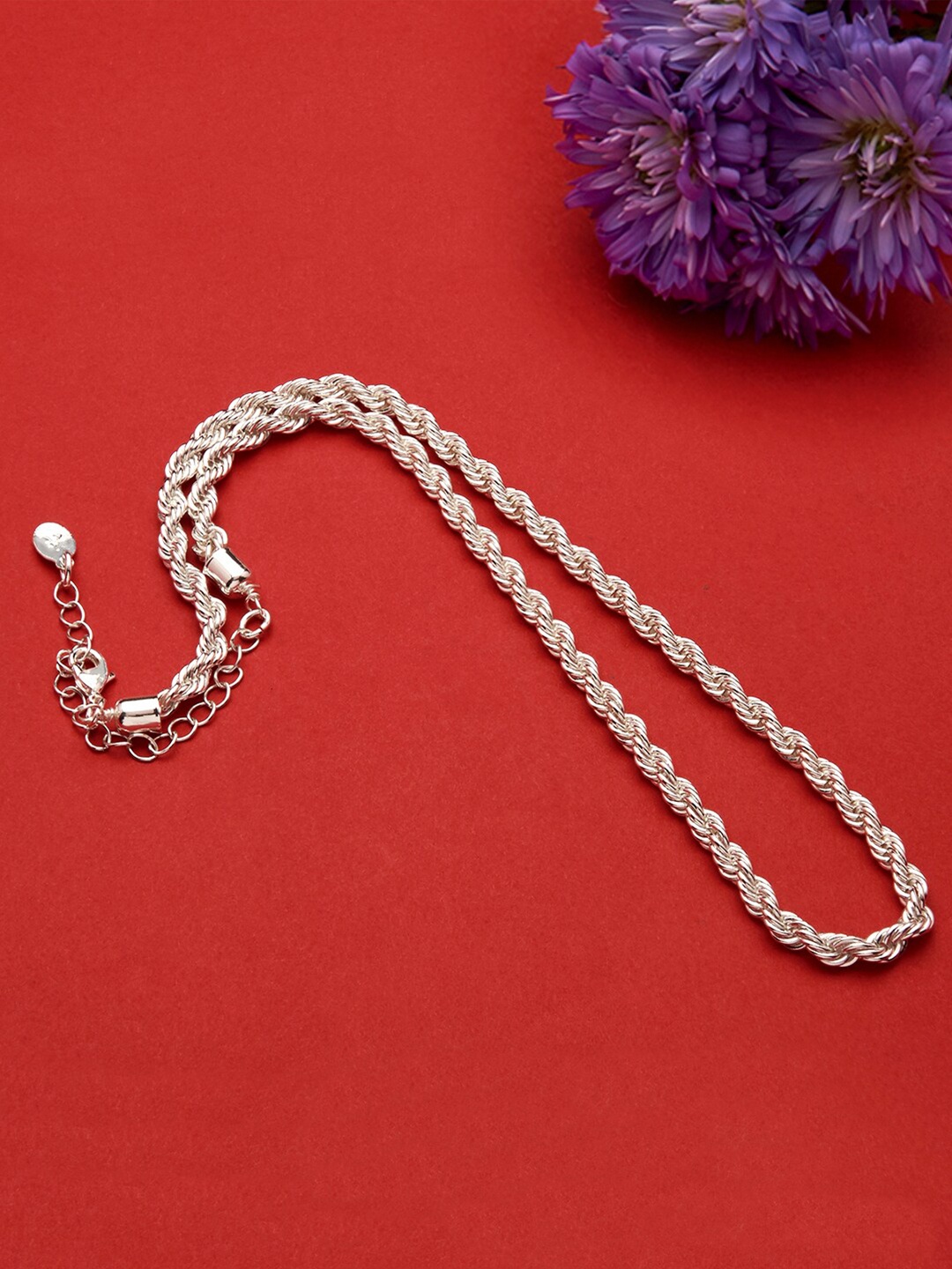 

Accessorize London Women Silver-Toned Twisted Rope Necklace