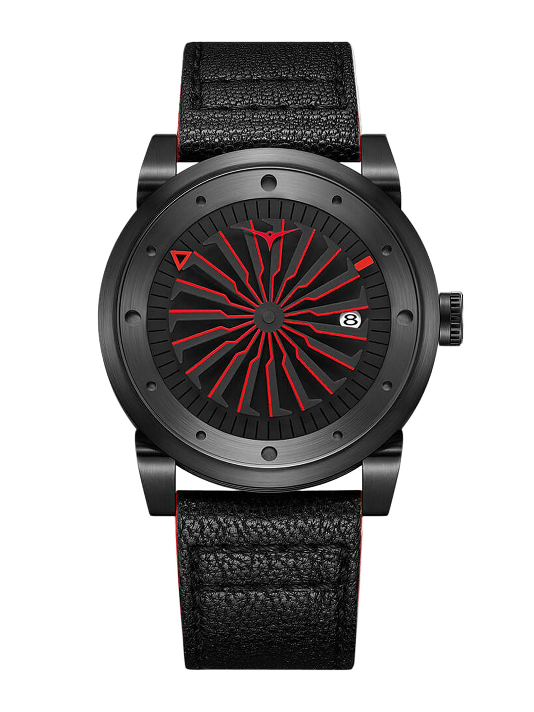 

ZINVO Men Black Dial & Leather Straps Analogue Automatic Motion Powered Watch 142