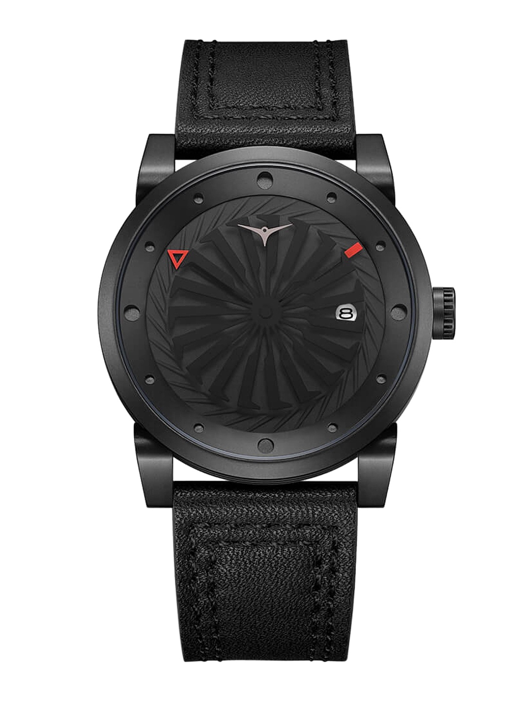 

ZINVO Men Black Dial & Leather Straps Analogue Automatic Motion Powered Watch 127