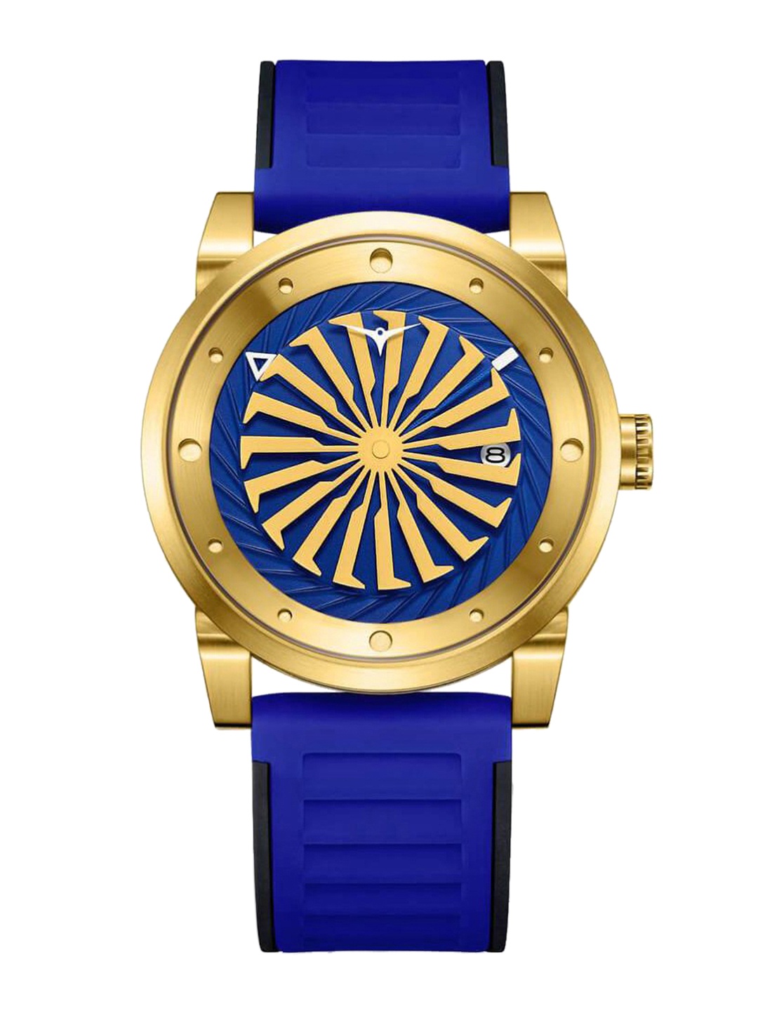 

ZINVO Men Blue Dial & Straps Analogue Automatic Motion Powered Watch 321