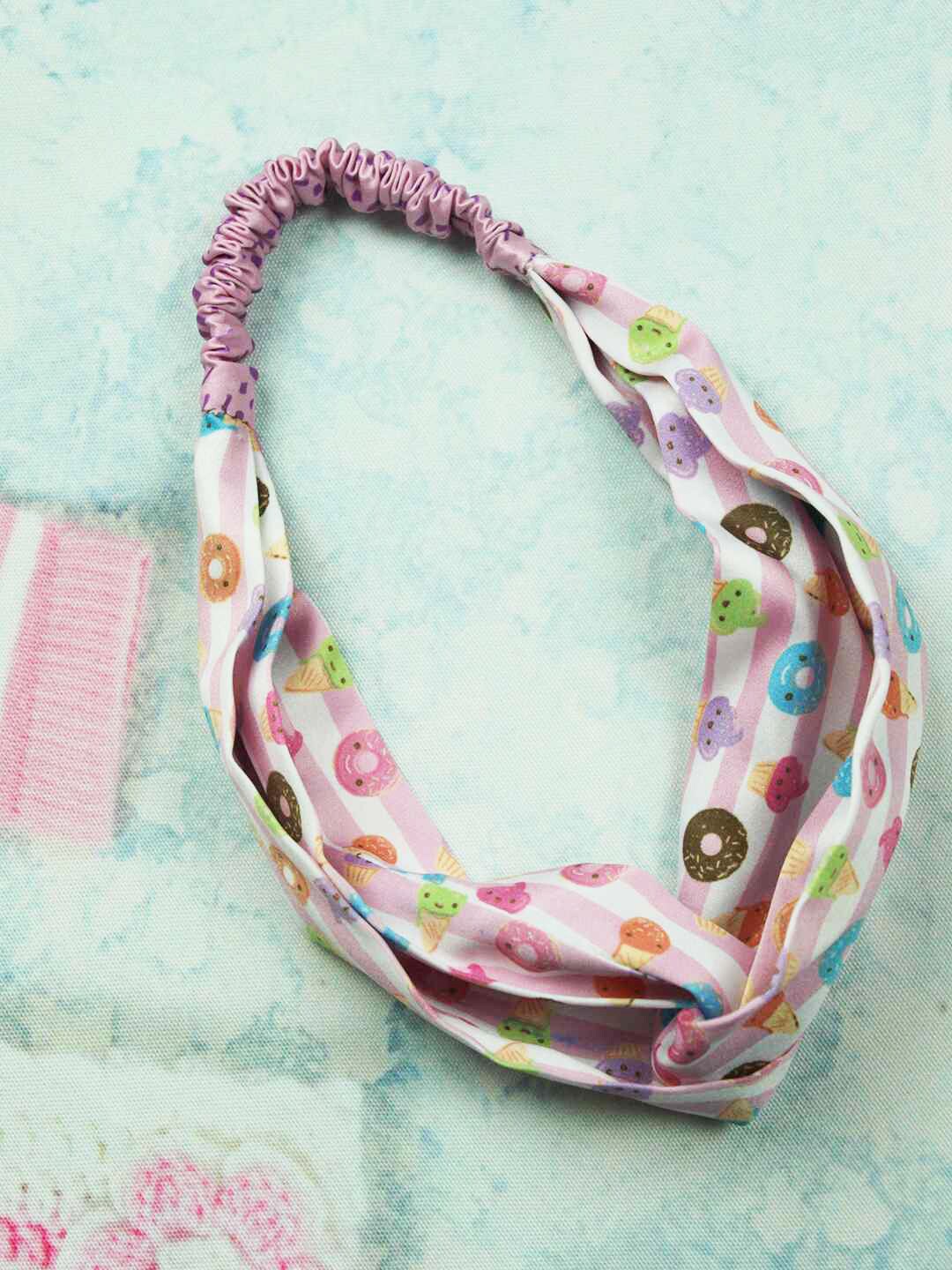 

Tossido Women Pink Printed Satin Headband
