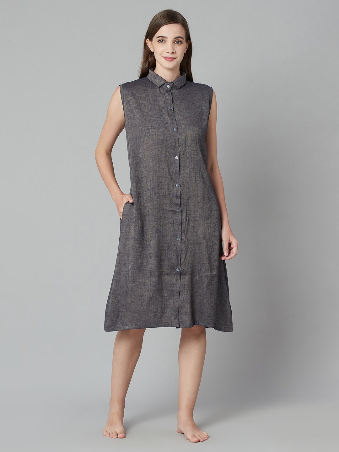 

TRUNDZ Blue Lounge Shirt Dress
