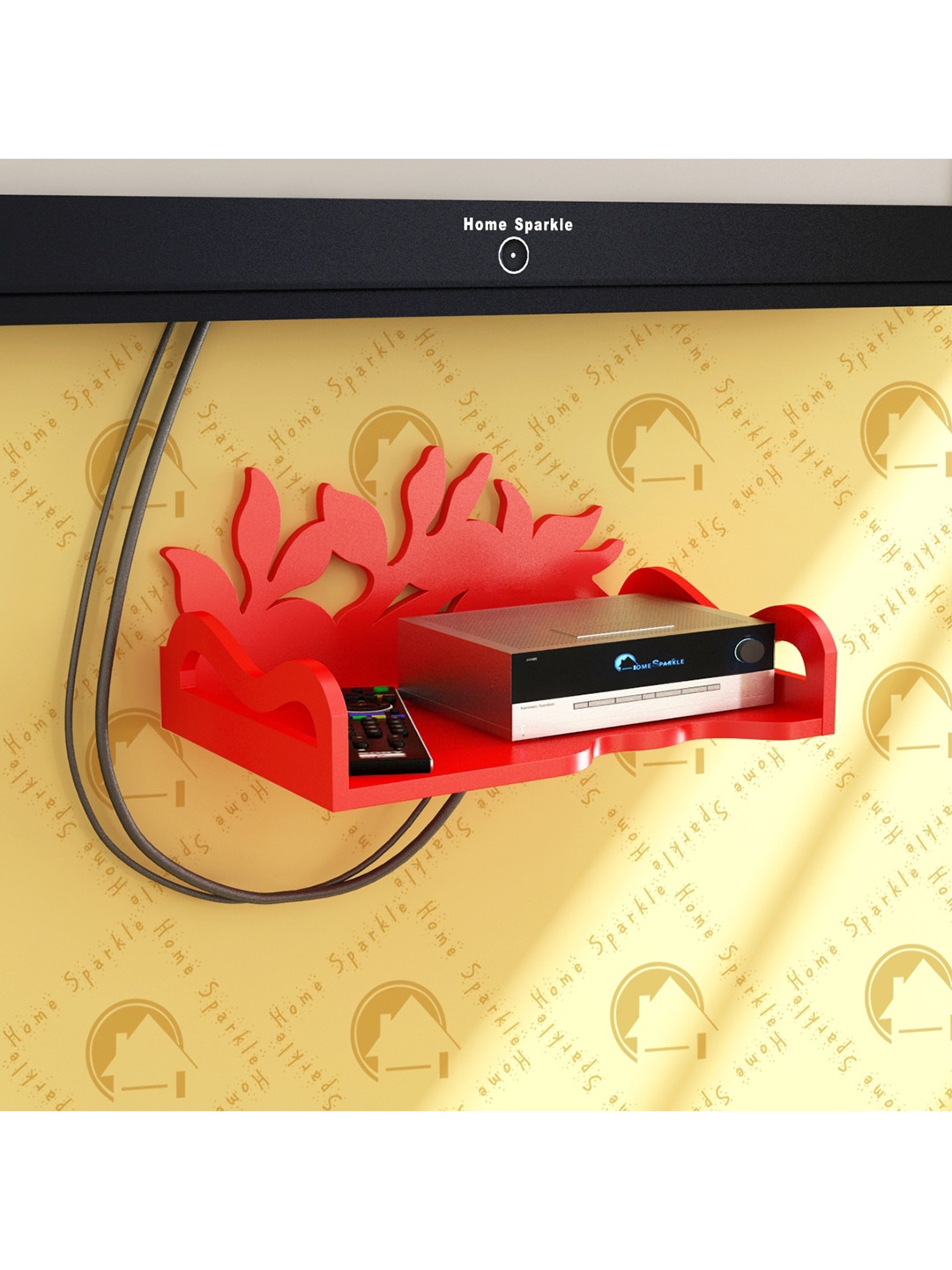 

Home Sparkle Red MDF Wall Shelf