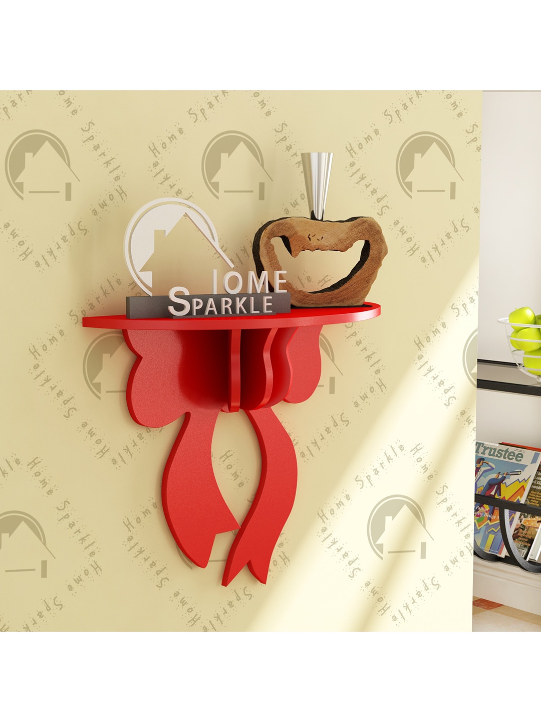 

Home Sparkle Red MDF Wall Shelf
