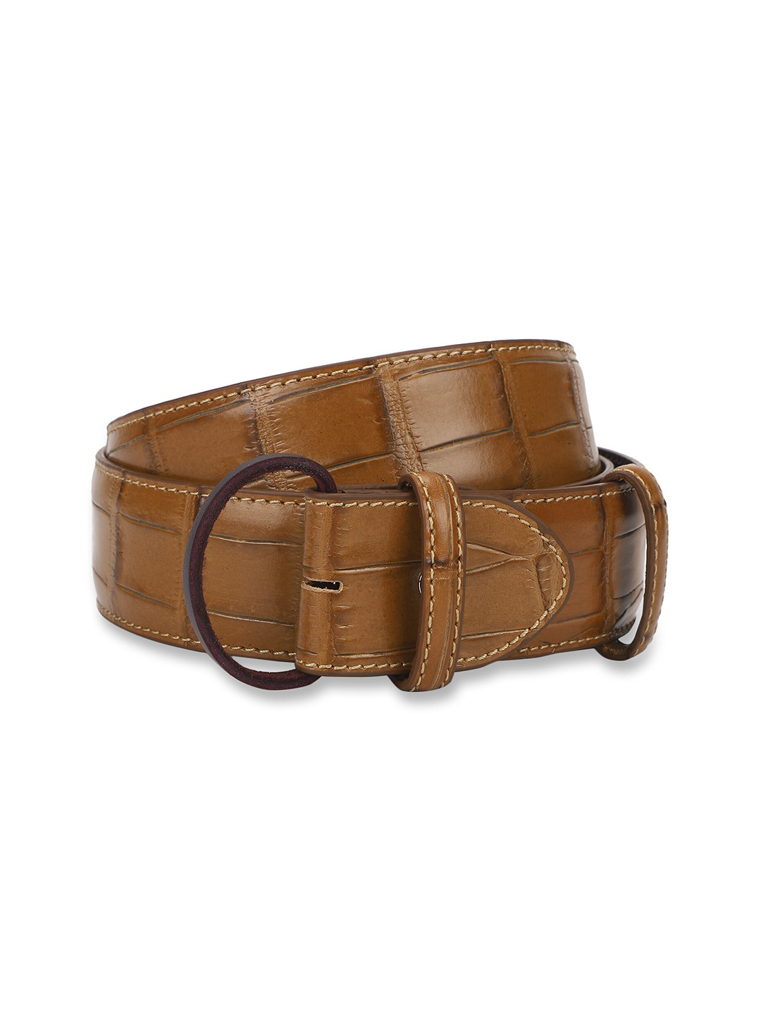 

ELLIOT RHODES Men Brown Textured Leather Belt