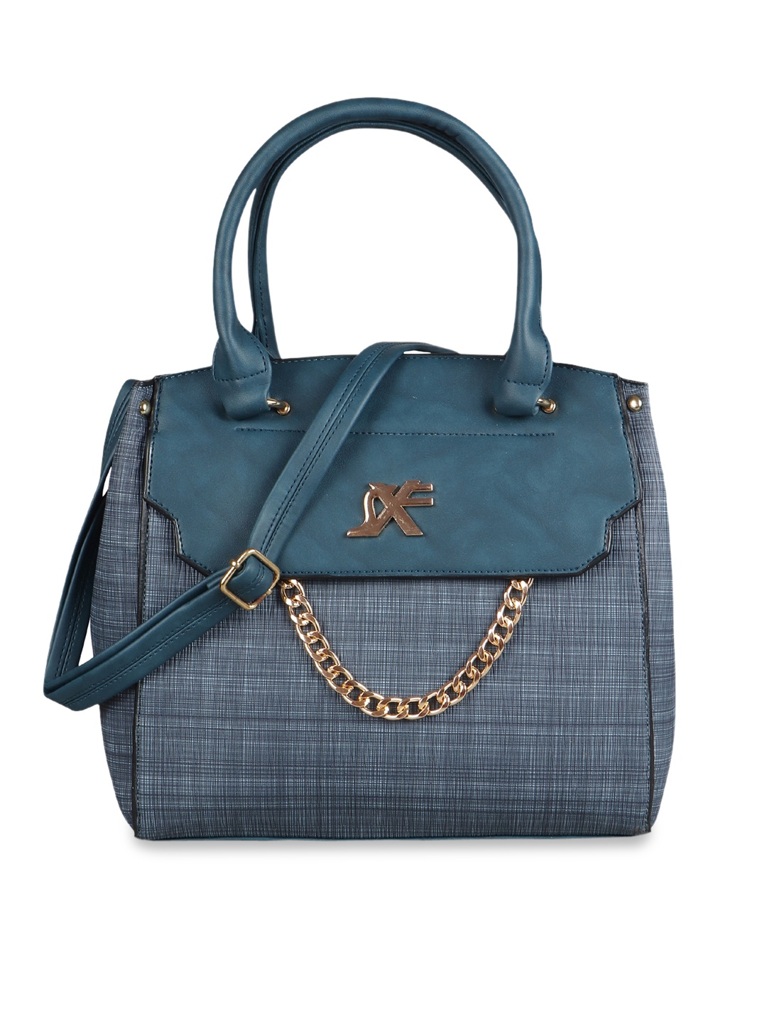 

SXF SPEED X FASHION Woman Blue PU Structured Handheld Bag