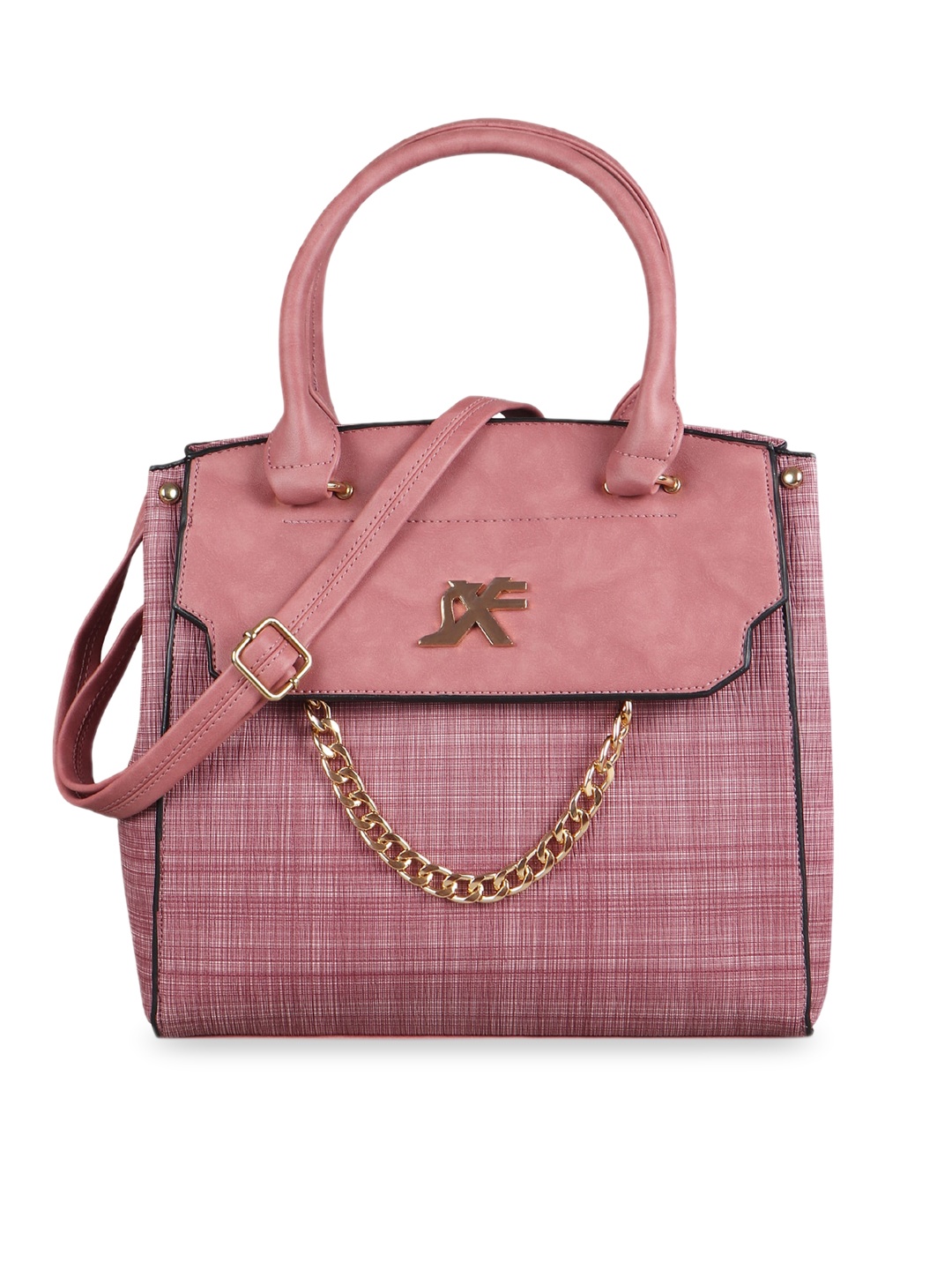

SXF SPEED X FASHION Pink Checked Swagger Handheld Bag