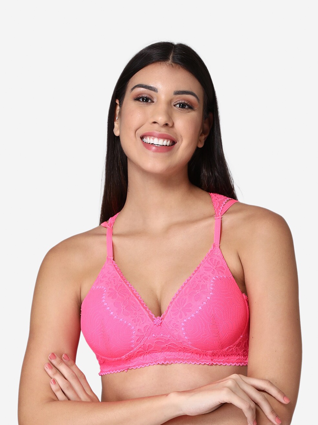 

ABELINO Pink Floral Lightly Padded Bra
