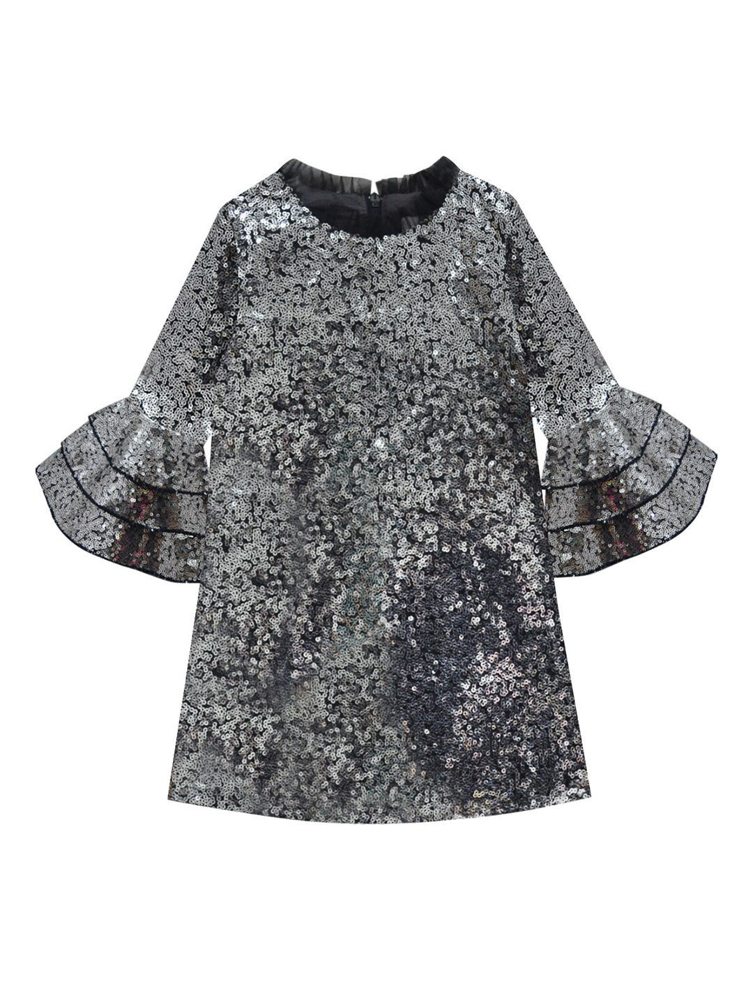 

A.T.U.N. Girls Silver-Toned Sequinned Embellished Party Dress